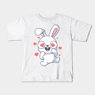 Bunny in love cartoon Kids T-Shirt